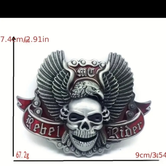 Live to ride ride to live belt buckle 4x3" - Picture 6 of 11